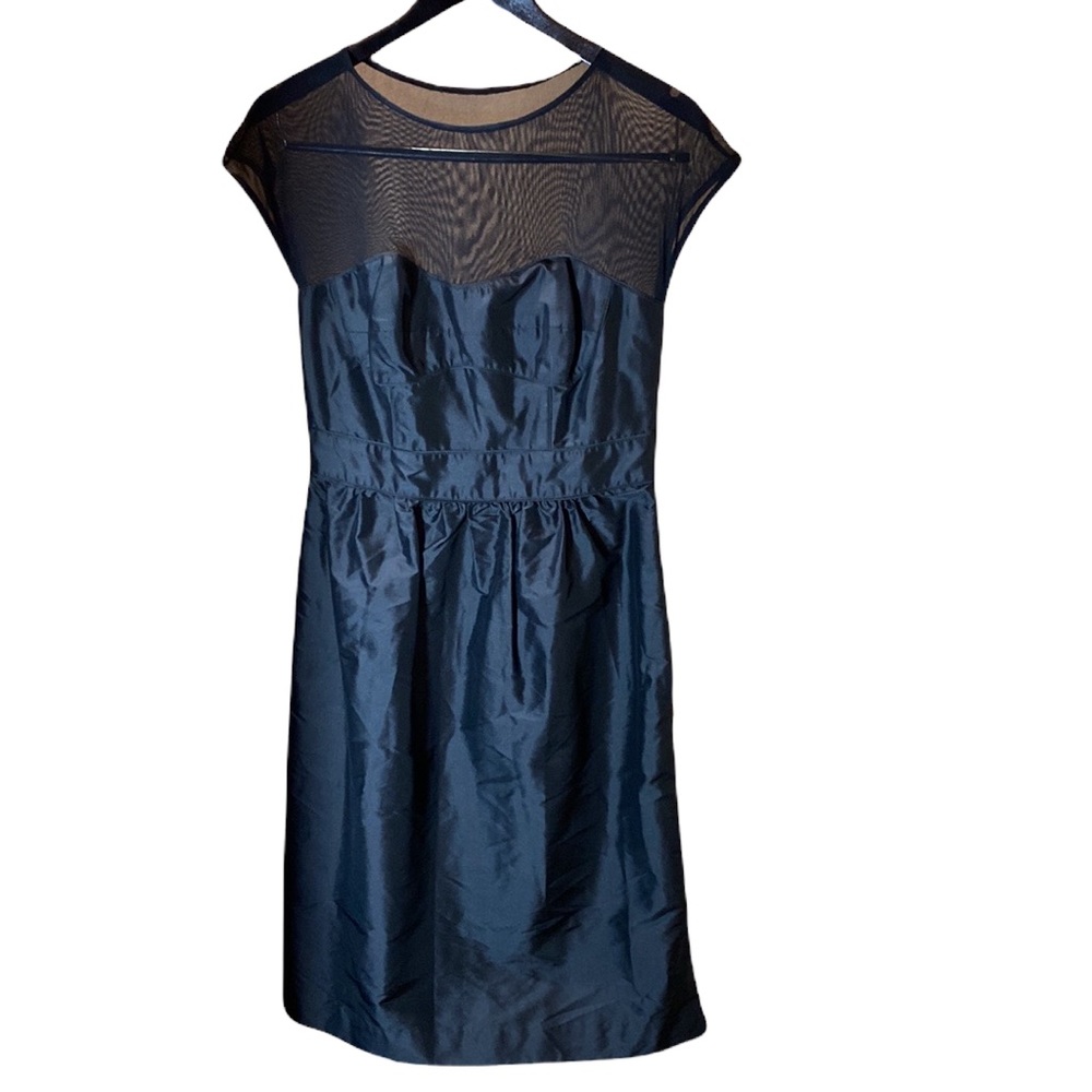 NWT Marisa Baratelli 100% Thai Silk Black Dress With Mesh Top Size 6